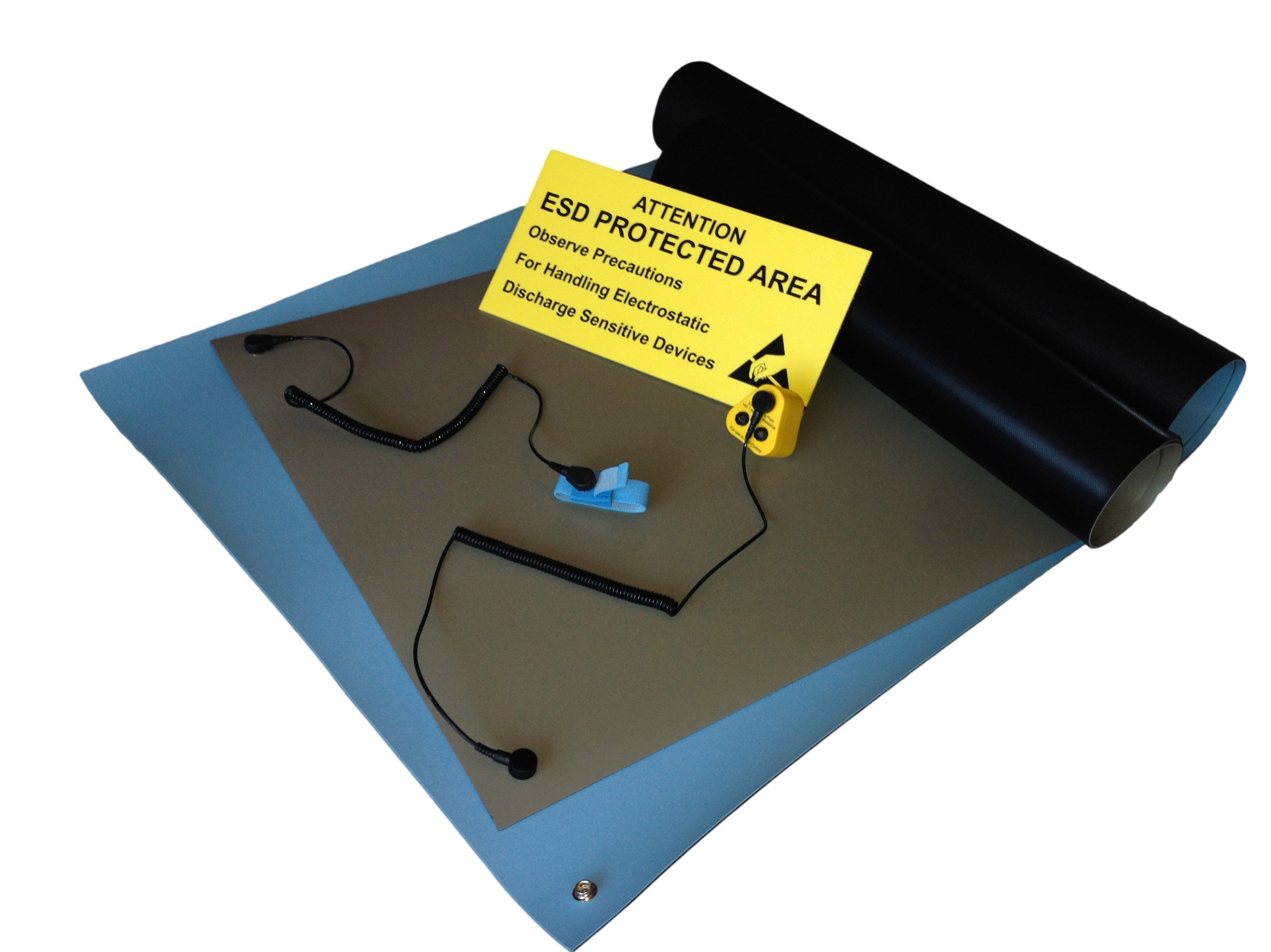 ELCOM (UK) LTD Anti Static ESD Static Control Full Workstation Kit *WITH FLOOR MAT - Static Dissipative (Size - 1800 x 610 mm, Blue)