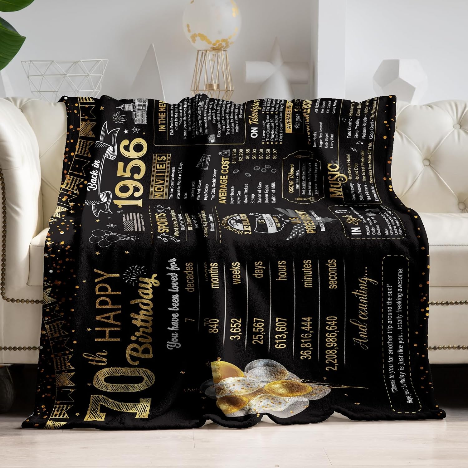 75th Birthday Gifts for Women Me, 1951 Birthday Gifts for Women Men, 75th Birthday Gift Ideas, Back in 1951 Birthday Blanket 50 * 60 in - Image 3