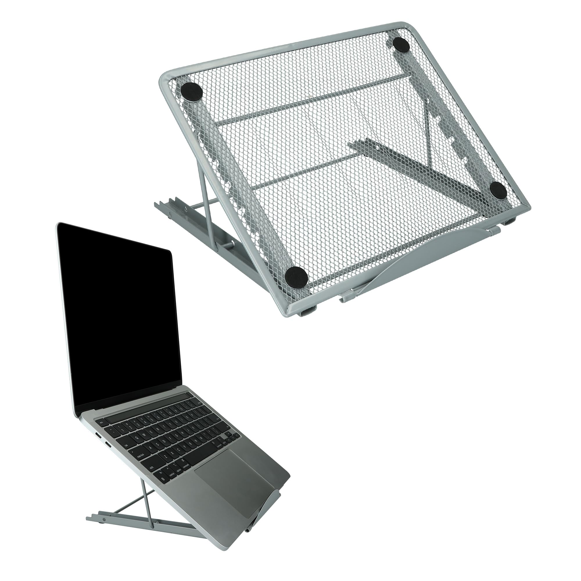 kwmobile Adjustable Stand for Laptop PC Portable Monitor Tablet Stand - 6 Height Settings - Super Lightweight -