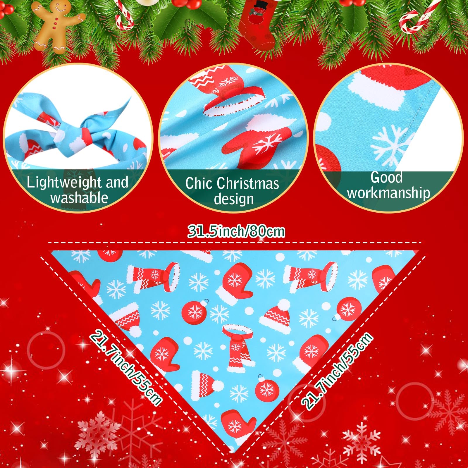 100 Stück Weihnachten Hund Bandanas Bulk Xmas Haustier Dreieck Schal Lätzchen Schneemann Weihnachtsmann Schneeflocke Haustier Bandana Weich Hund Halstuch Zubehör für Weihnachten Haustier Kostüm