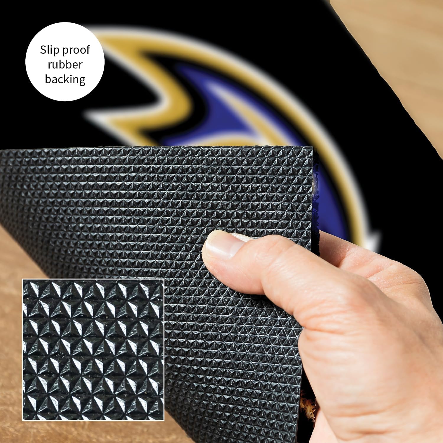 Team Sports America NFL Baltimore Ravens Sports Doormat | Indoor Outdoor Entrance | 28 x 16 Inches | Non-Slip Front Door Mats | Official Licensed | Sports Fans Entryway Welcome Rug
