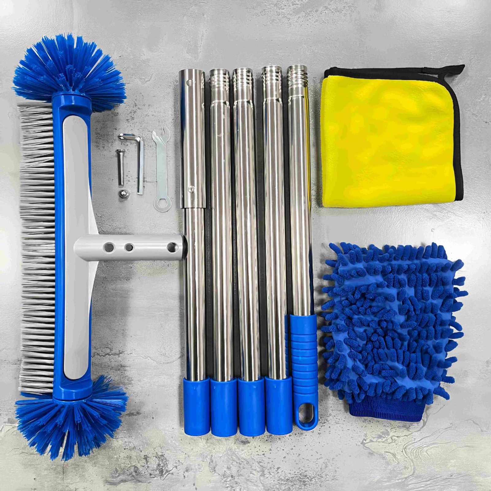 Spazzola pulisci piscina Pulitore con Spazzola Staccabile | Spazzola Regolabile per Piscina per Terrazzo Cucina Bagno Palestra Interno Esterno