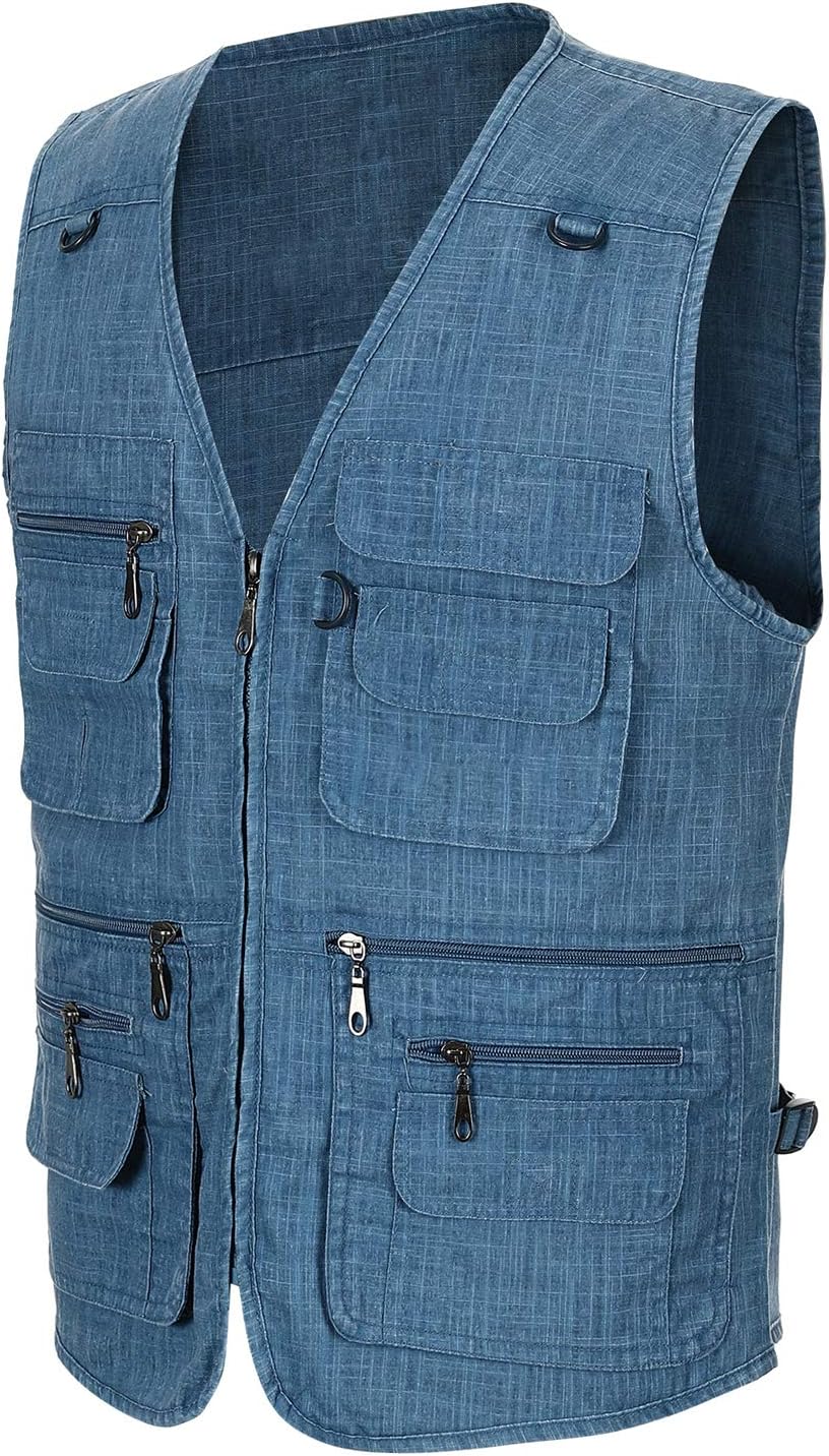 Mens Outdoor Fishing Vest Safari Travel Photography Vests Jacket Multi Pocket - Image 2