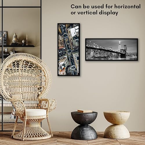 Vista 5 de Americanflat - Portarretratos de 8x20 pulgadas con plexiglás pulido, colección Streamline, marco de fotos con borde delgado para exhibir en pared