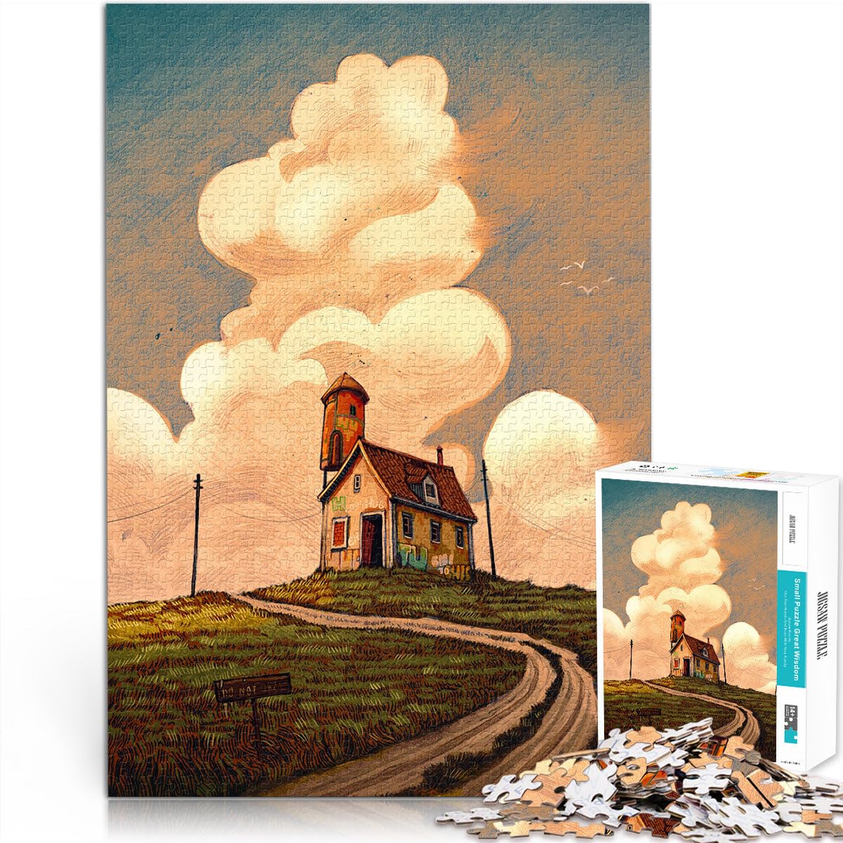 Puzzle per adulti 2000 pezzi Strade solitarie Fatto di cartone per età 14+ Giochi di relax Regali unici per compleanno e Natale misurare：70x100cm