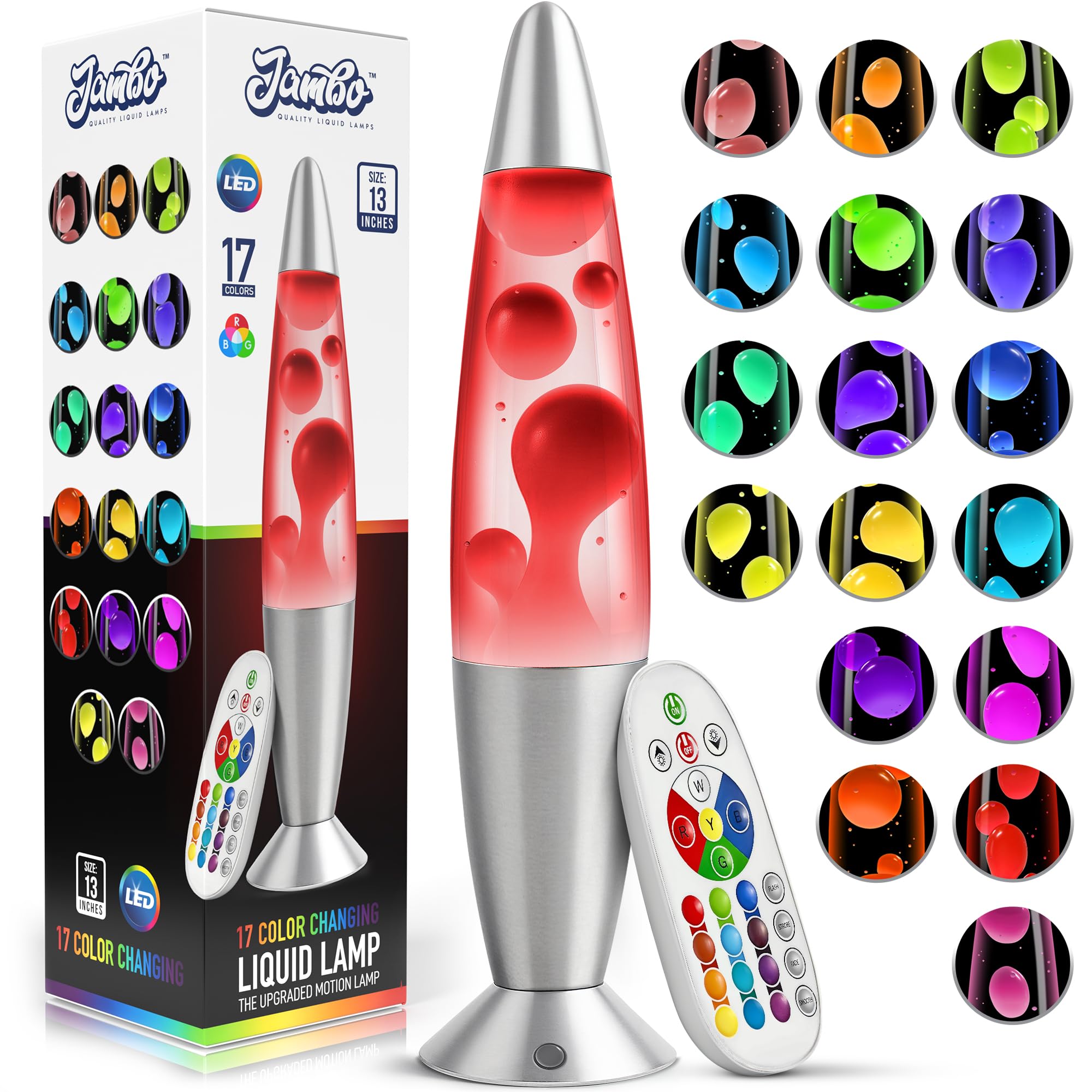 JAMBO 17-Color Changing LED Motion Lamp with Remote, 13