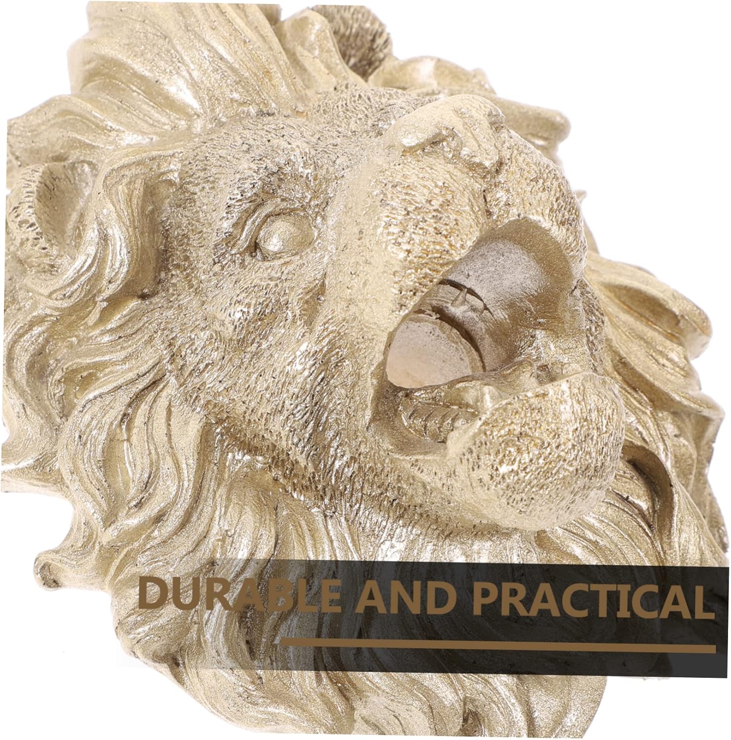 Balacoo Outdoor Water Feature Lion Head Fountain Nozzle Resin Wall Hanging Sprayer for Garden Decor