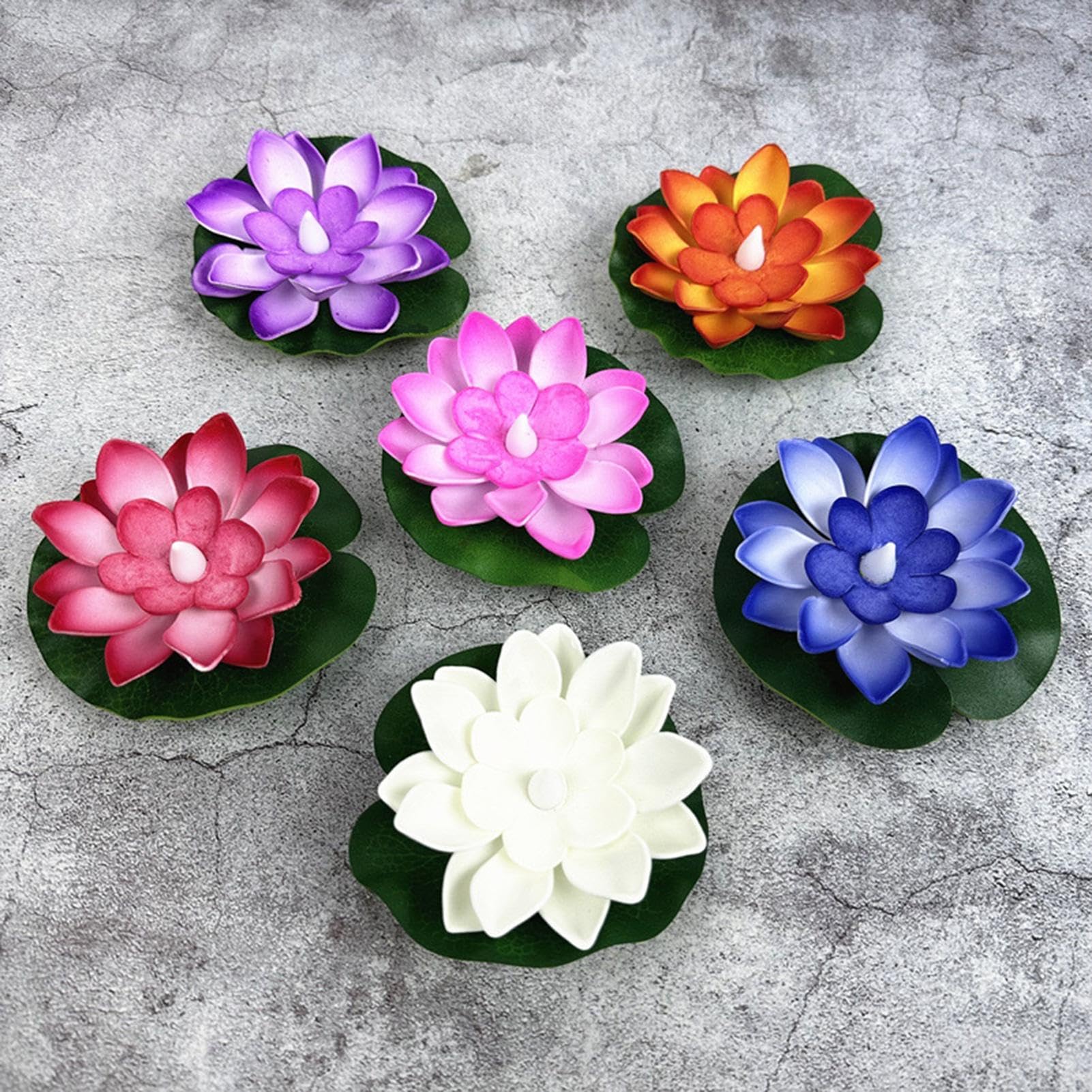 6 Lumières Fleur Flottantes LED Piscine – Lanternes Solaires à Fleurs Multicolores – Ambiance Magique Étang & Bain Nocturne
