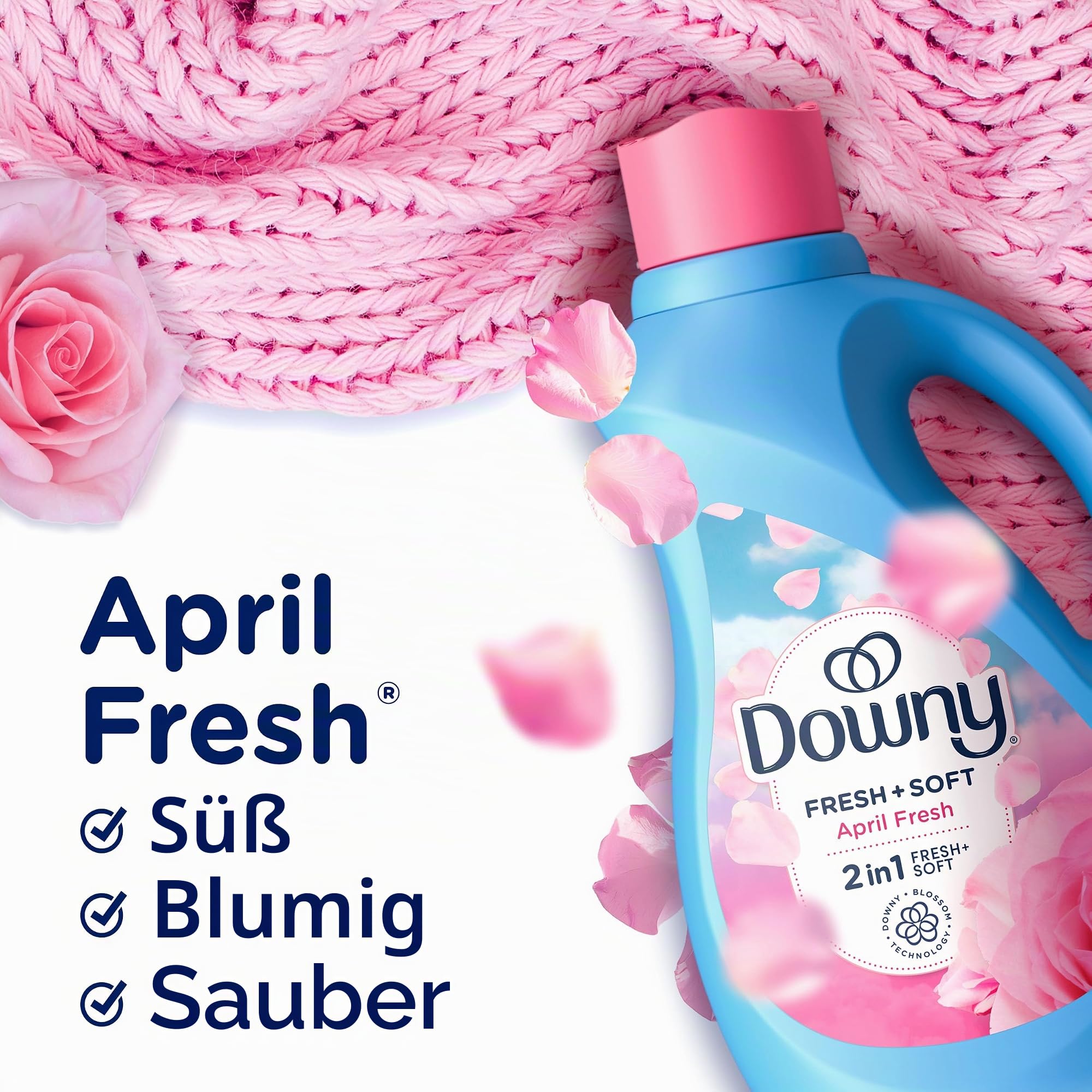 Downy Weichspüler Flüssig, April-frischer Duft, 4,140 ml, 190 Waschladungen, HE-kompatibel