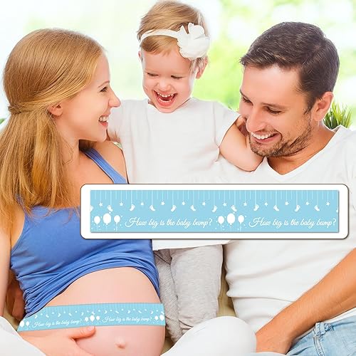 Miniatura 6 de Juegos de baby shower para género neutro How Big is Mommys Belly Tape de 150 pies de medida Cinta métrica de vientre embarazada oso Baby Shower