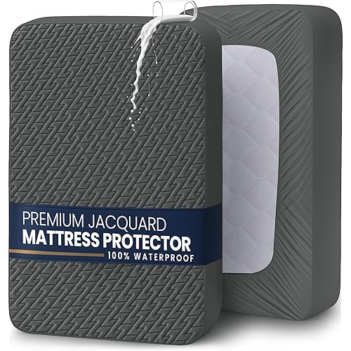 Utopia Bedding Waterproof Mattress Protector Full Size (Gray), Premium 3D Air Soft Fabric Mattress Cover, Fits 17 Inches Deep, Breathable, Fitted Style with Stretchable Pockets