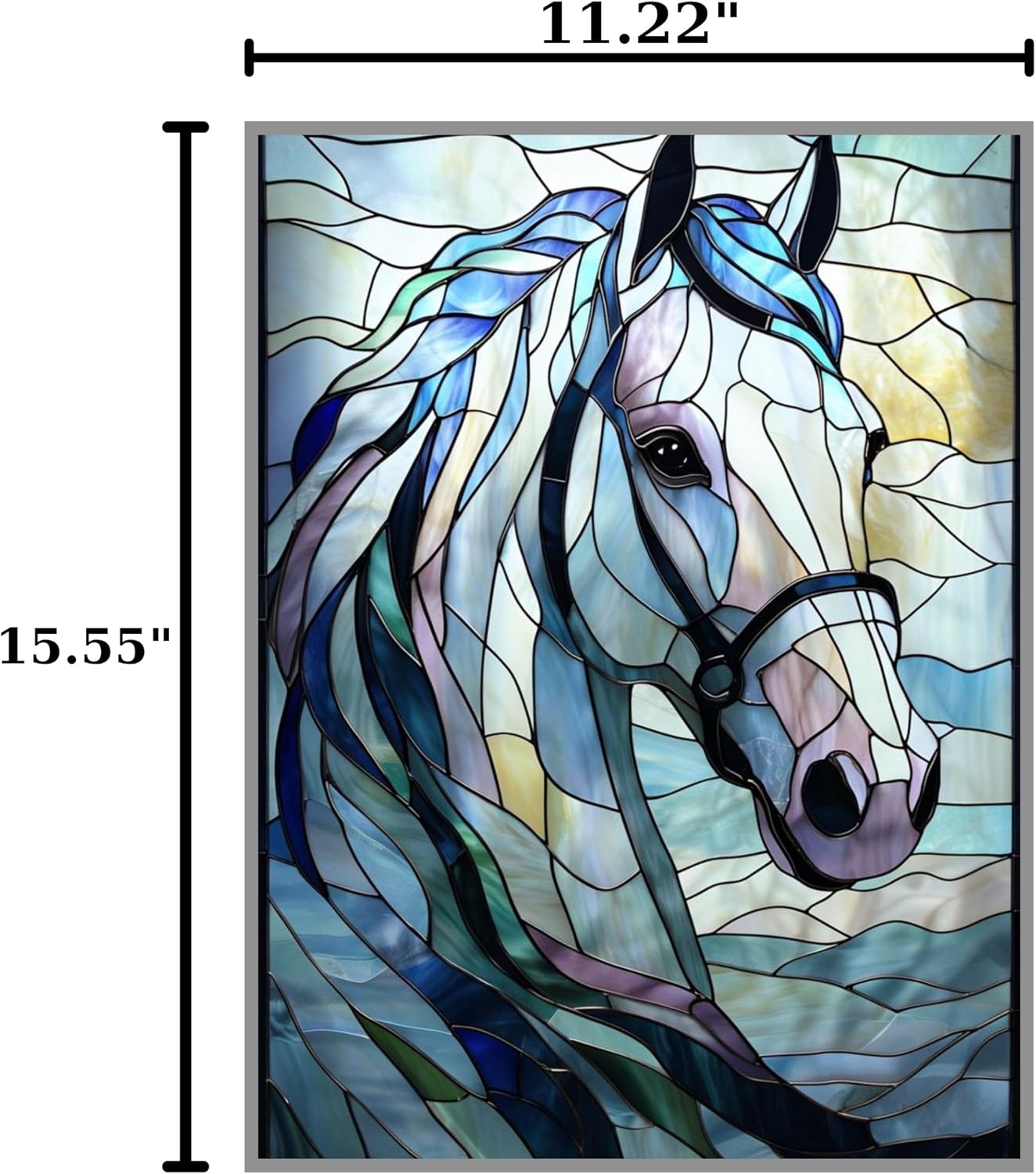 Self-Adhesive Rice Paper for Decoupage – 11.22" x 15.55"- Stained-Glass Look – Peel & Stick Craft Paper for Furniture, Wood, Glass, Big Size Decoupage, Craft Supplies (VTR14)