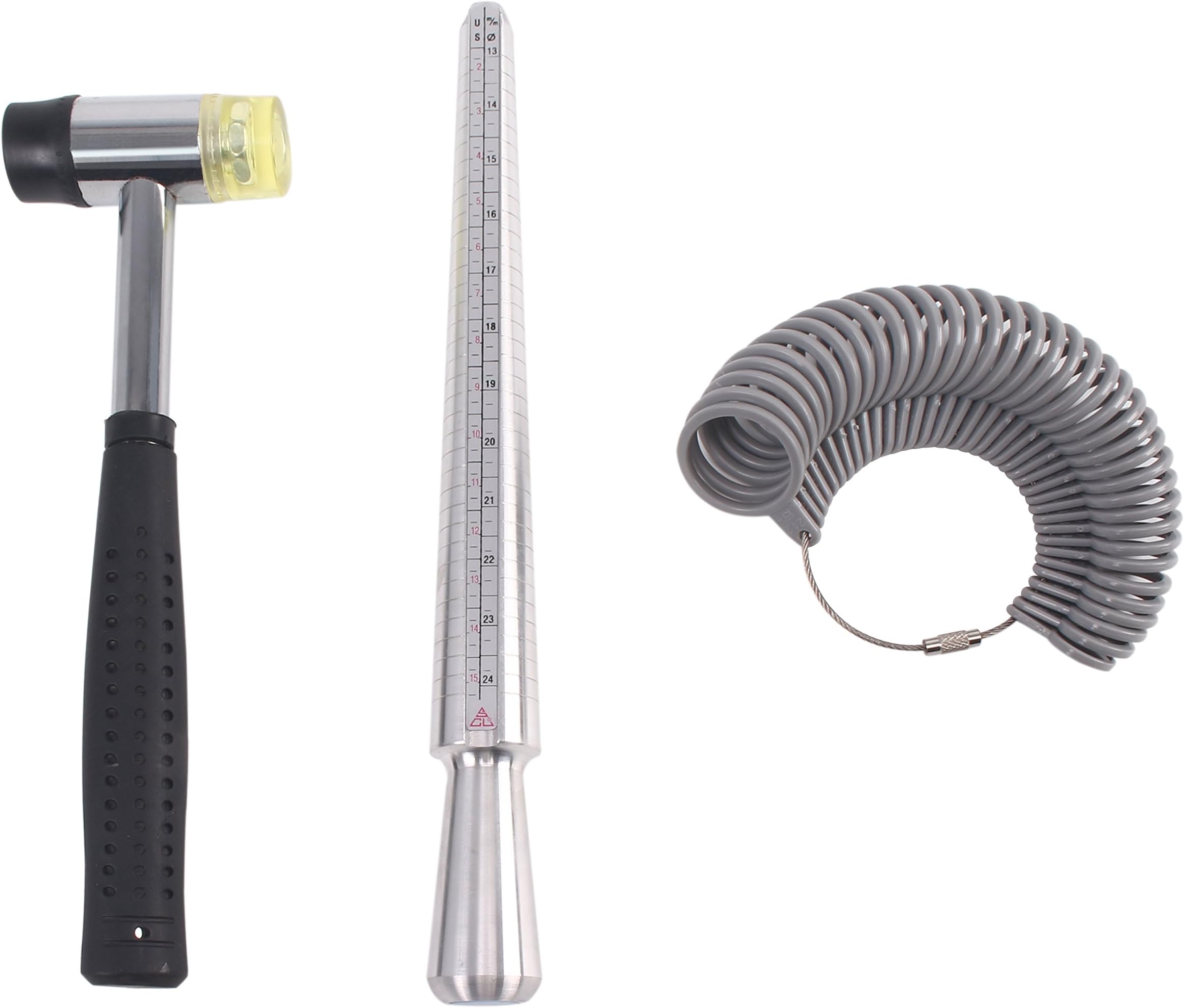 37 Pcs Ring Mandrel Sizer and Jewelers Hammer