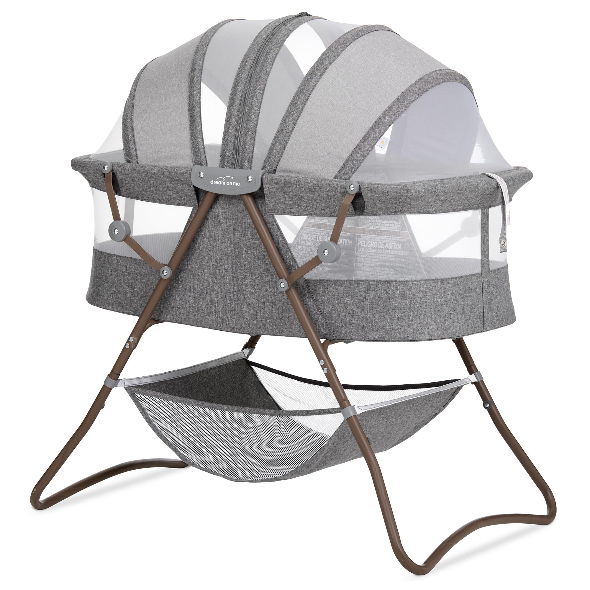 Dream On Me Karley Portable Bassinet, Newborn, Charcoal