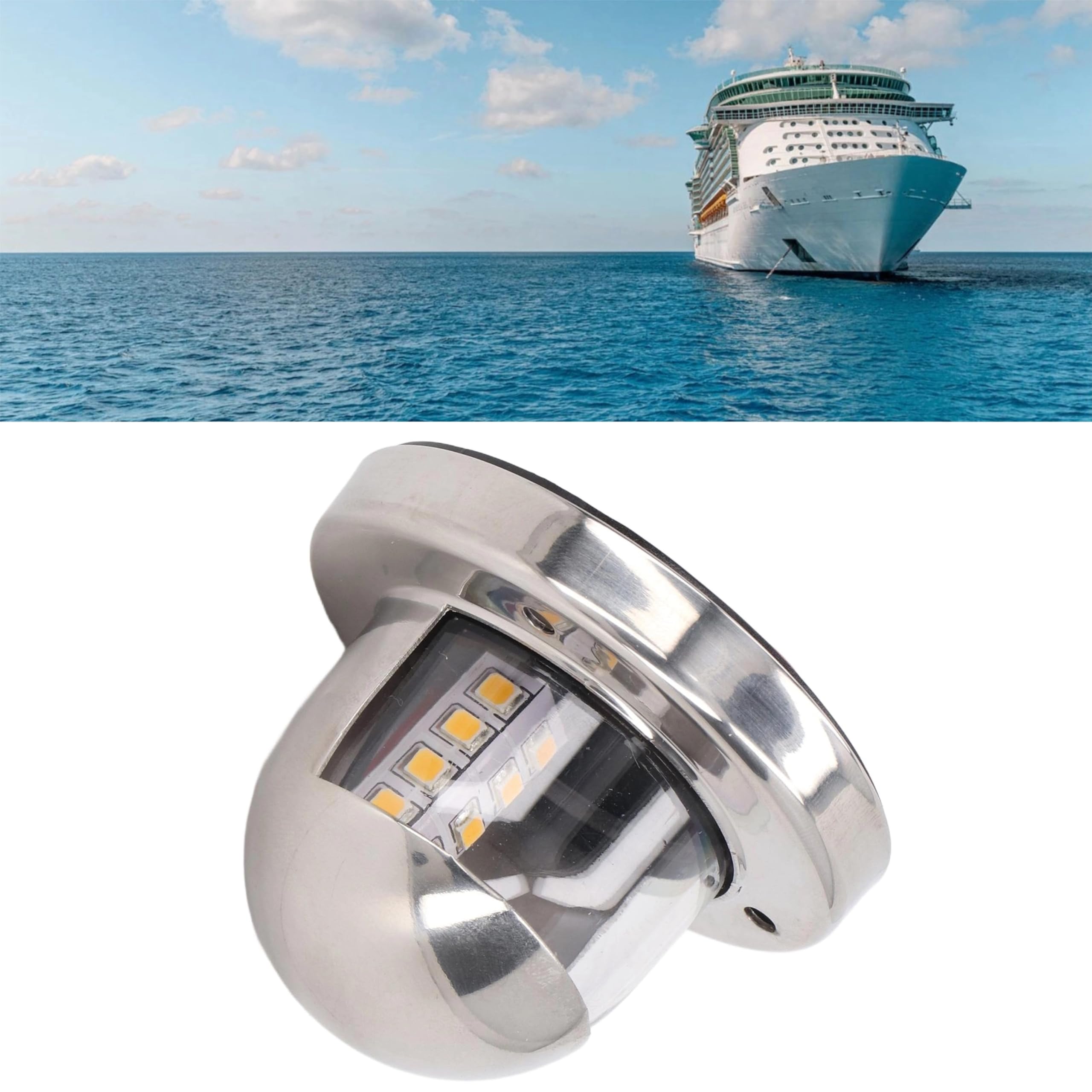 12V DC Boot Navigationslichter Hecklicht mit 135° Weiße LED IP66 2nm Sichtbarkeit für Marineyachten Ponton Ankerleuchten