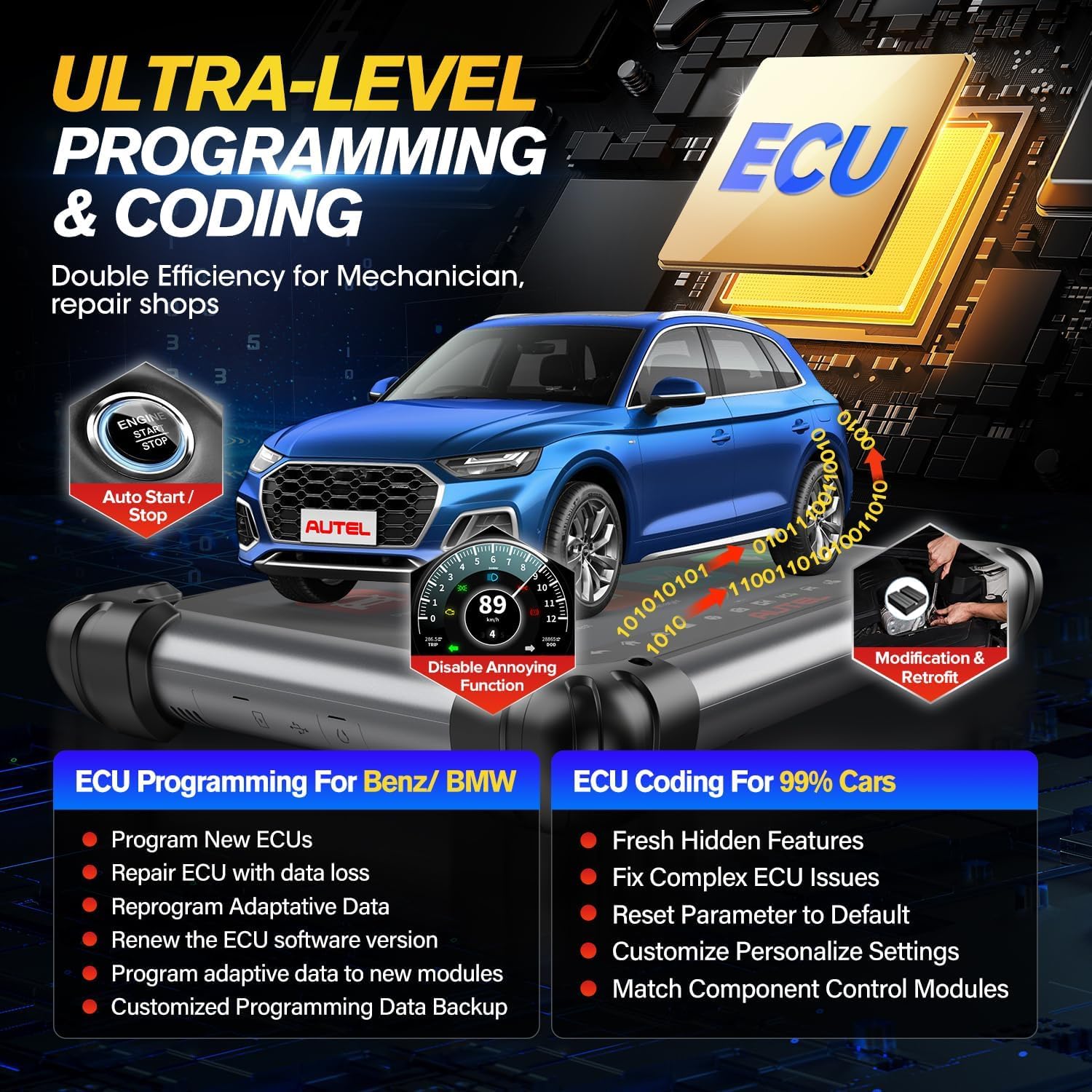 Autel Valise Diagnostic Auto MaxiSYS Elite II Pro, Programmation & Codage