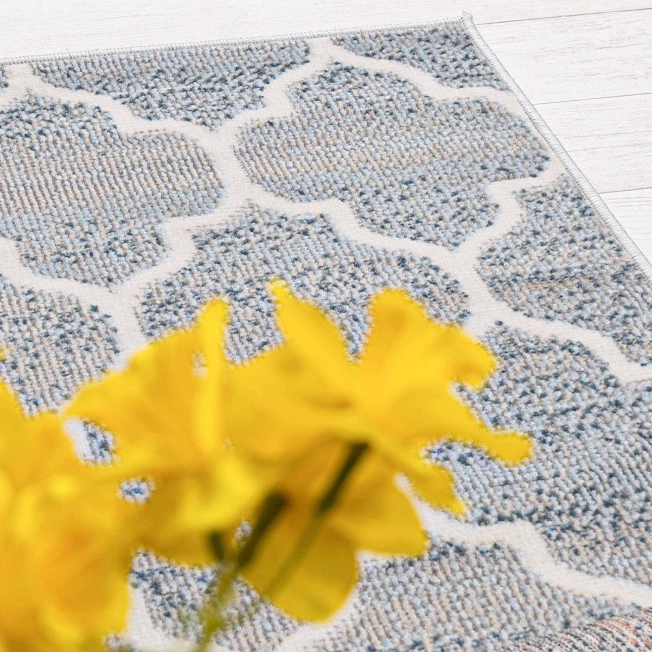 Mazovia Tappeto Soggiorno 80x150cm Antracite Grigio Geometrico Boho Morbido