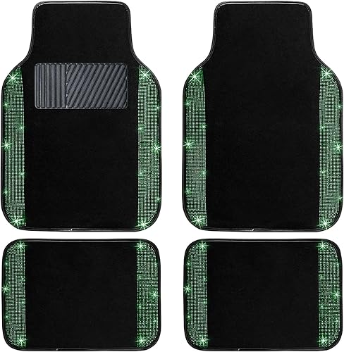 Miniatura 17 de NBTEPEM Juego completo de tapetes dorados brillantes para automóvil, ajuste universal para la mayoría de automóviles, SUV, camiones, 4 piezas