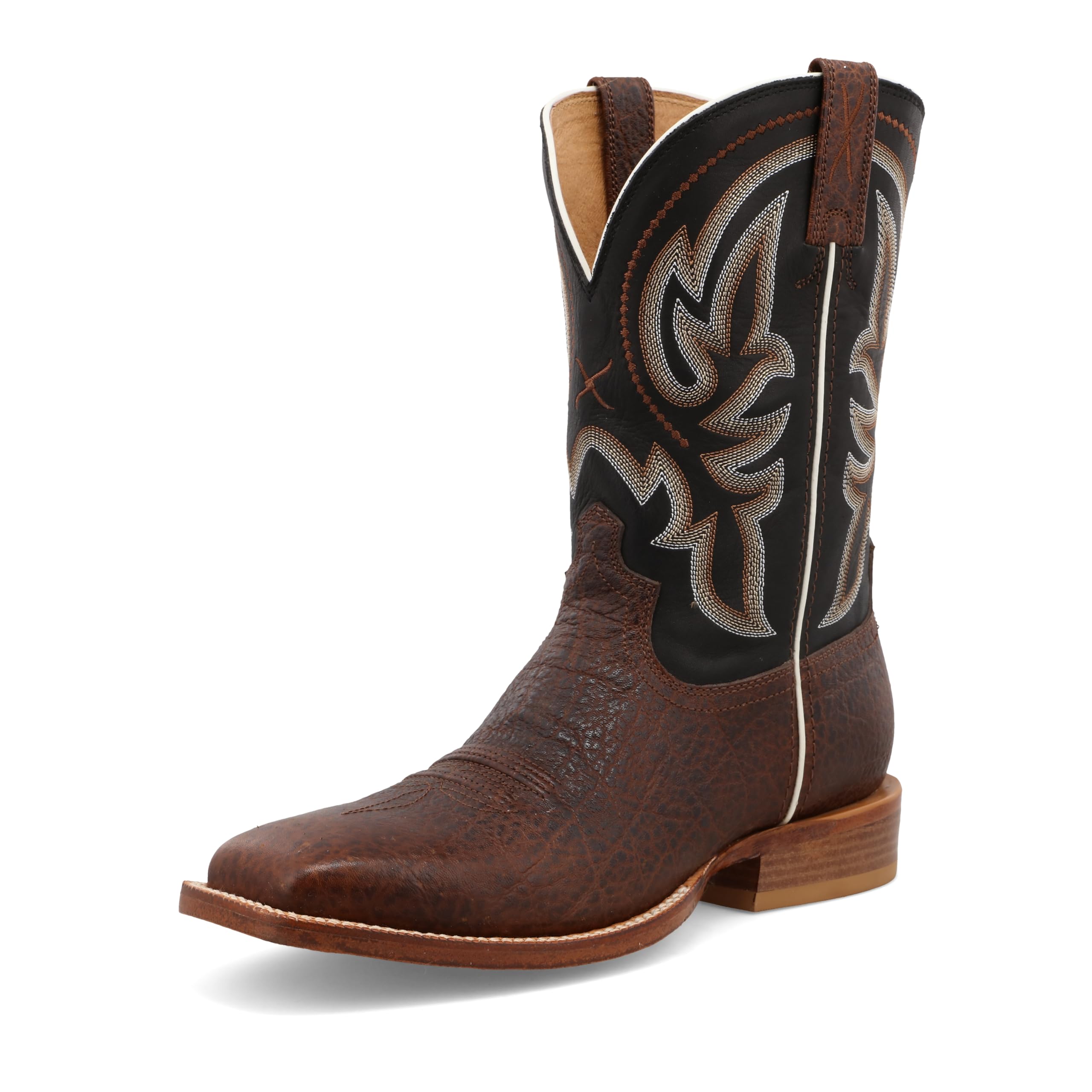 Twisted X Men's 11" Tech X Boot, Wide Square Toe with CellStretch and Tech X, Elephant Print &amp; Antique Black, 15 D