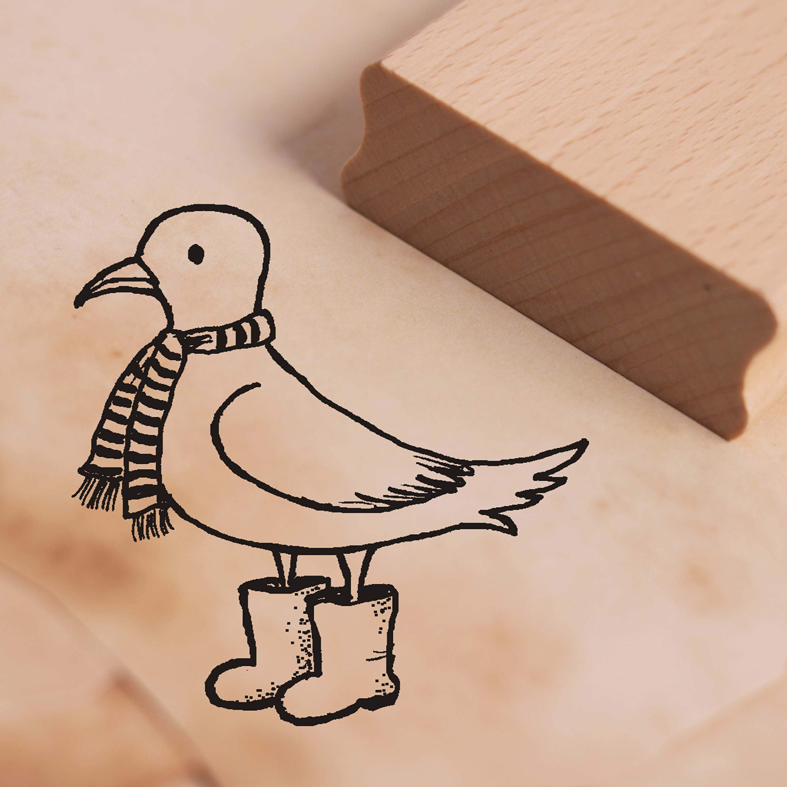Deko-Lando Natural Seagull With Scarf Stamp Approx. 38 X 38 Mm