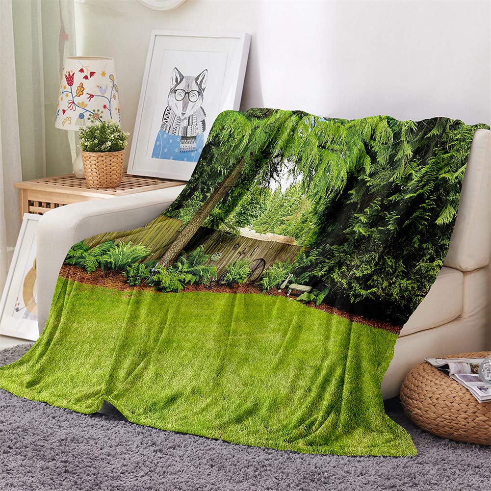 Couverture flanelle lit adulte 180x200 grand plaid polaire épais motif 3D paysage