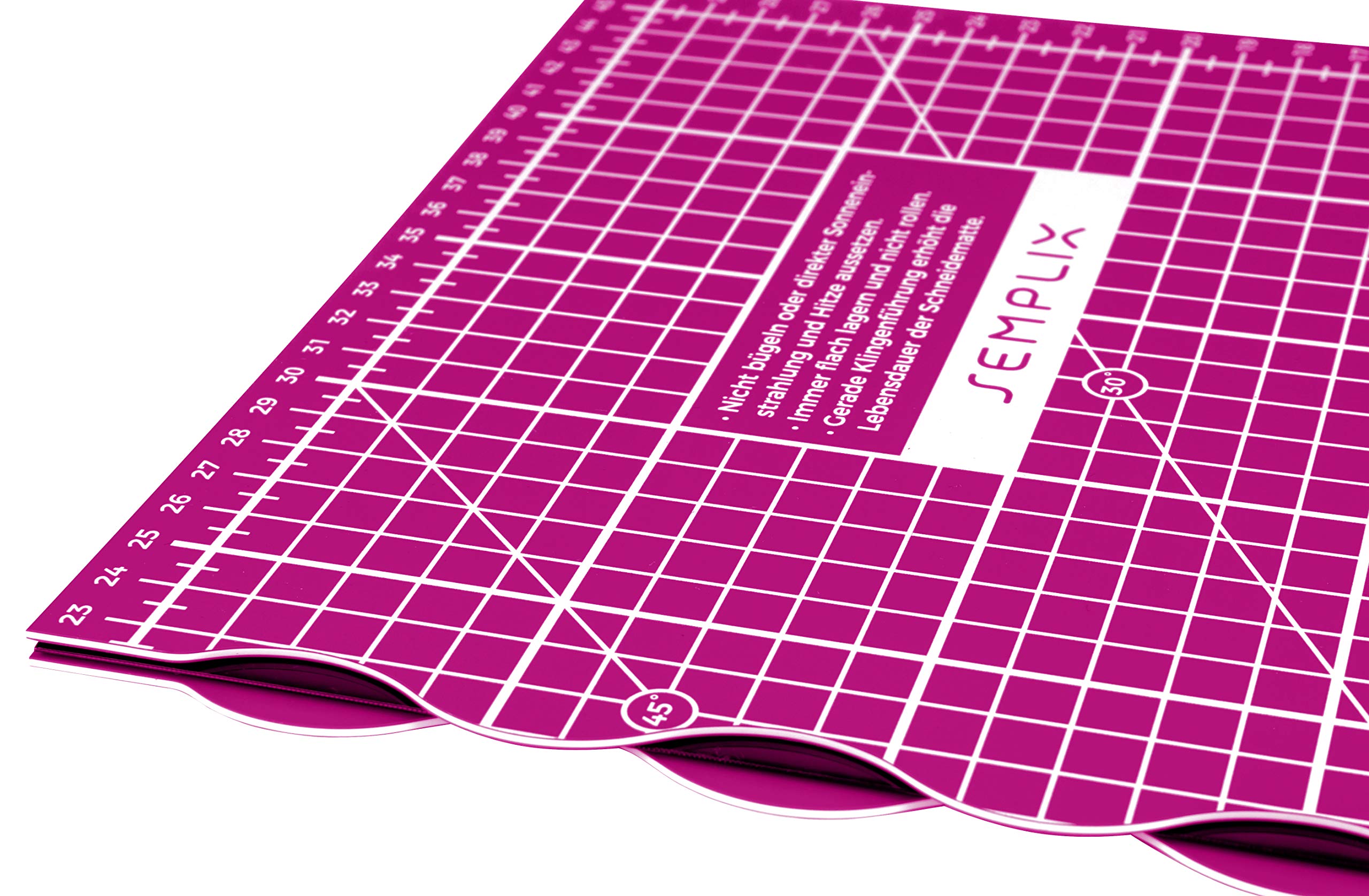 SEMPLIX Opvouwbare snijmat A2 - Ideaal voor knutsel-, naai- en patchworkwerkzaamheden (60 x 45 cm) (grijs) (roze