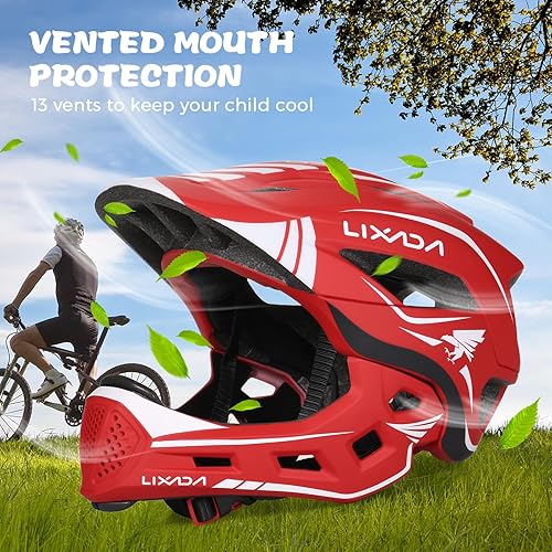 Miniatura 4 de Lixada Casco de ciclismo para niños, casco de ciclismo desmontable ajustable para niños, bicicleta, monopatín, equipo de protección (20.5-22