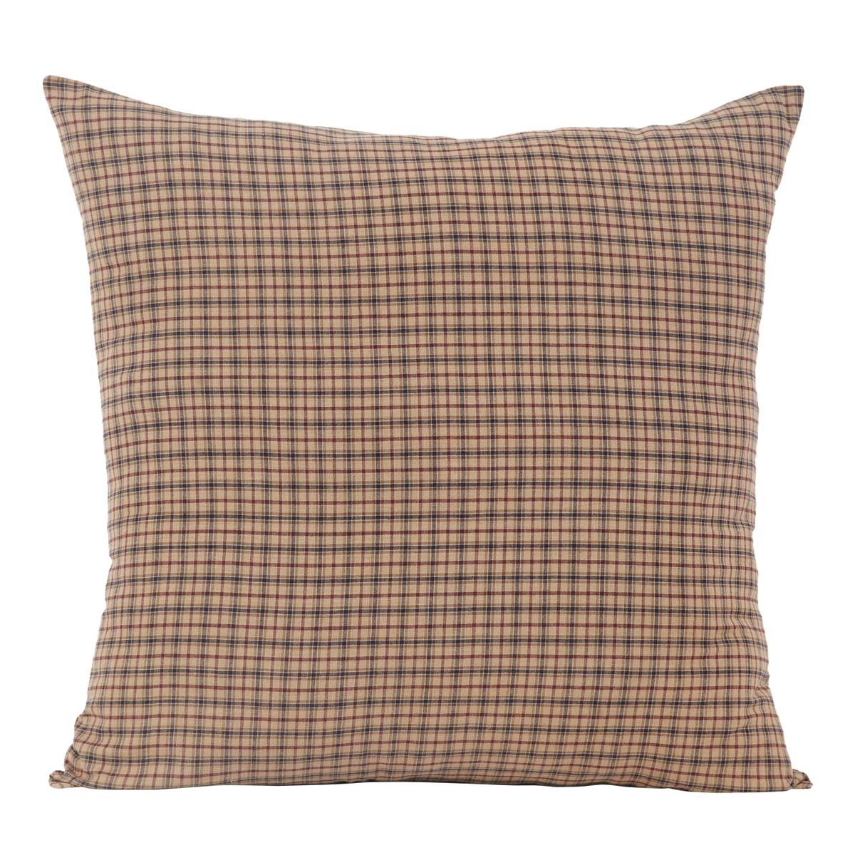 VHC BrandsKhaki Tan Rustic Bedding Millsboro Cotton Plaid Square Euro Sham