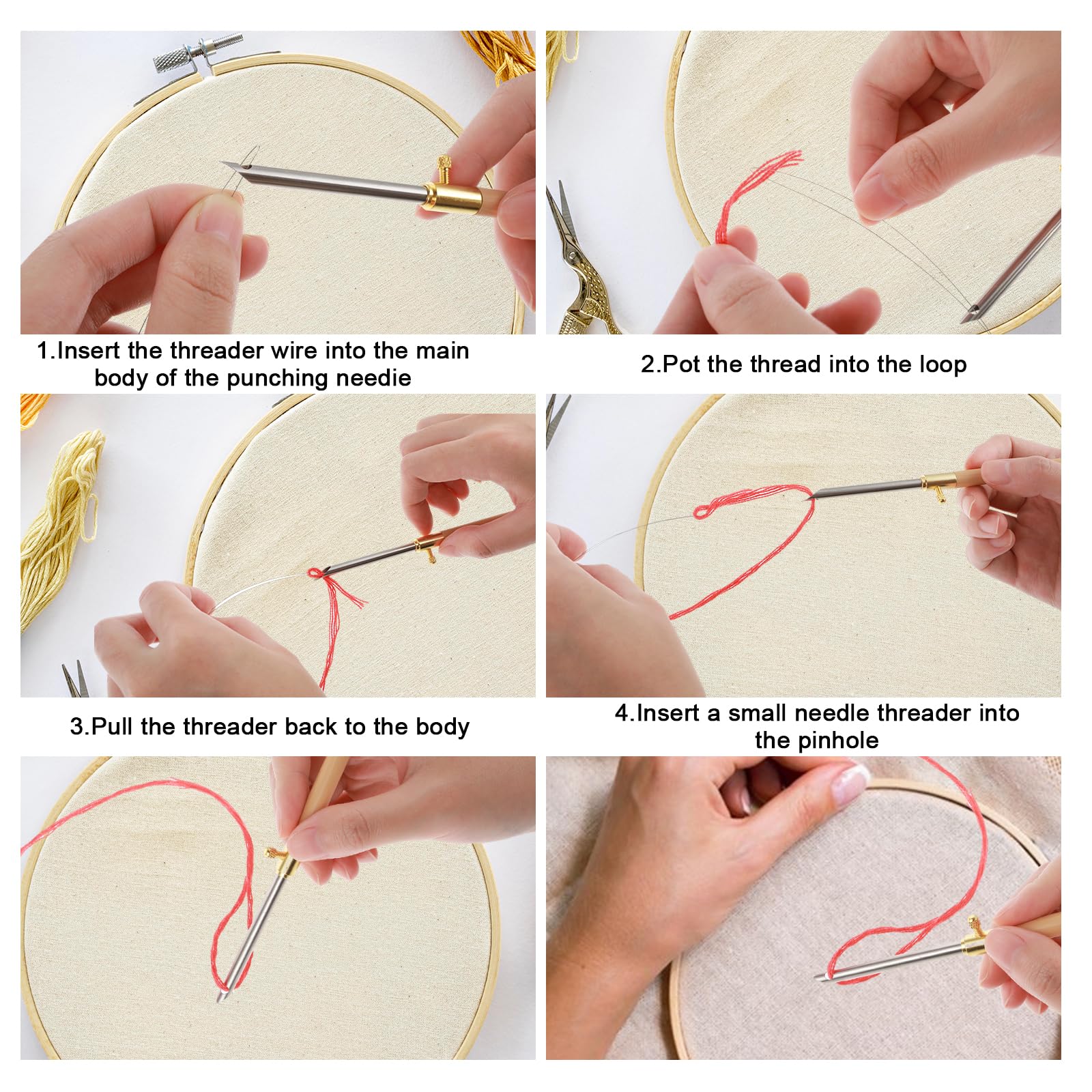 Complete Embroidery Starter Kit 35-Piece Punch Needle Kit For Beginners ...