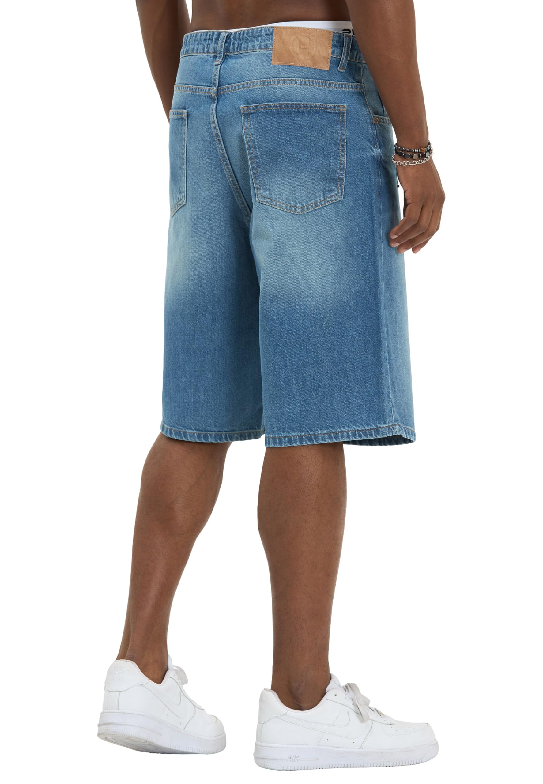 Redbridge Short en jean baggy pour homme - Short en denim large au look usé des années 90 - Bermuda décontracté en coton - Surdimensionné - Streetwear d'été