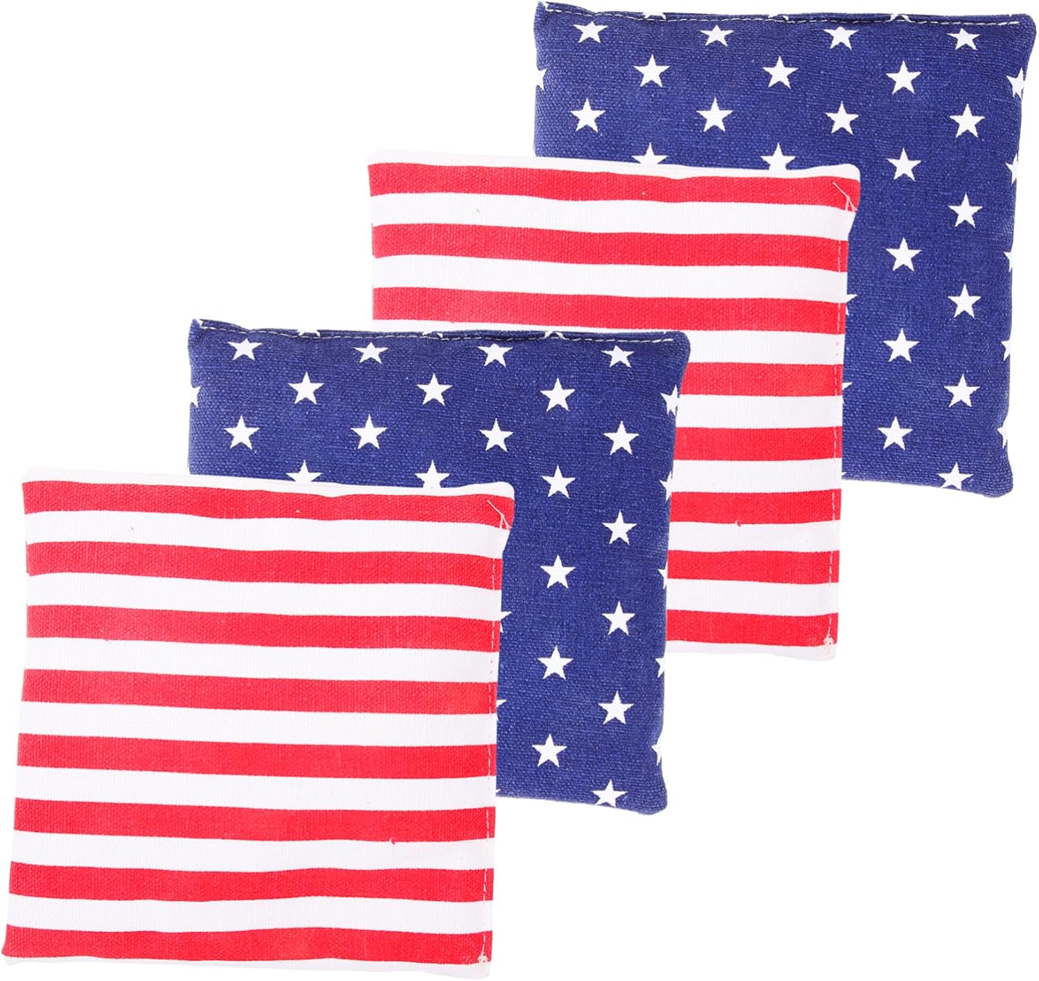 4pcs Boys and Girls Bean Bag Toss Game Interactive Plaything for Fun for Family Parties and Birthday Celebrations Includes American Flag Stripes