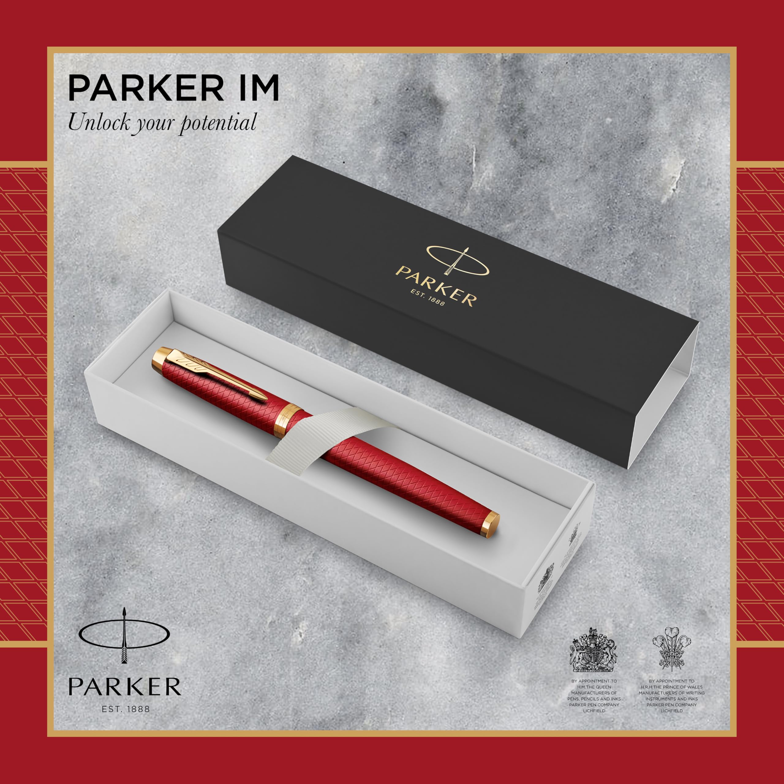 Stylo Plume Laqué Bordeaux - Attributs Dorés - Plume Bicolore - Comme Neuf Occasion