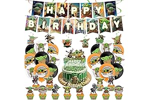Baby Yoda Party Supplies, Birthday Party Decorations, and Favors