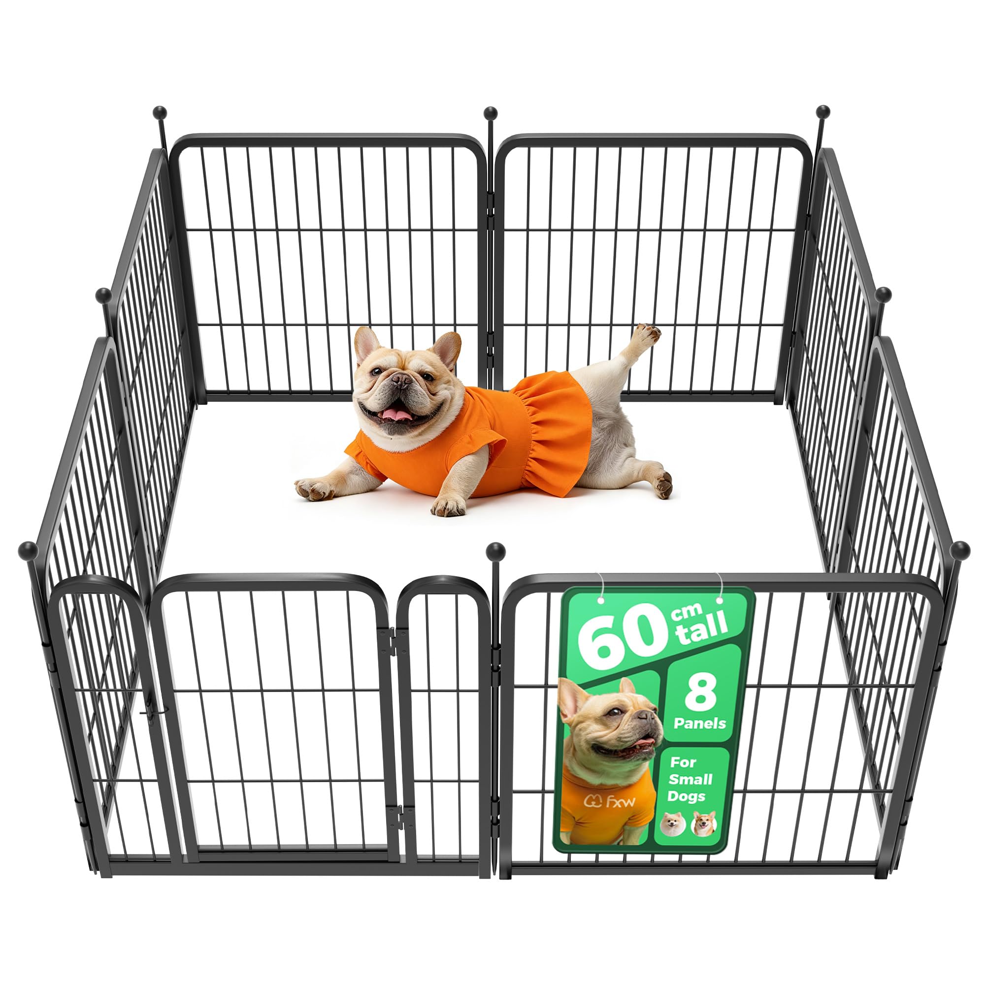 FXW Dog Playpen for Indoor & Yard, RV Camping, 60cm 8 Panels for Puppy and Small Dogs│Patented — image 1