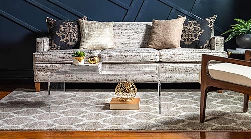 Miniatura 4 de Unique Loom Trellis Collection - Tapete estilo marroquí con diseño de celosía, color bronce (8 pies x 10 pies)