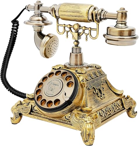 Escritorio de teléfono antiguo, Teléfono de estilo europeo, antiguo teléfono de marcación rotativa creativa Teléfonos retro europeos Rotary