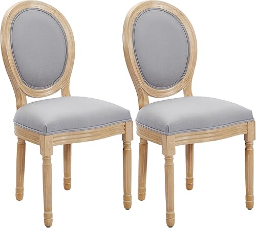 Miniatura 26 de Kiztir Juego de 2 sillas de comedor de ratán, sillas de comedor de estilo francés rústico de mediados de siglo, sillas de comedor de acento estilo