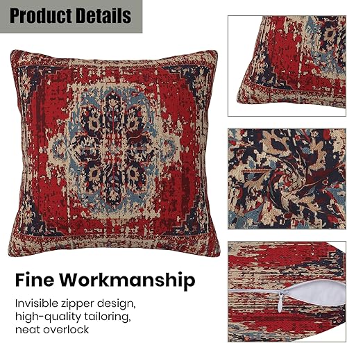 Miniatura 3 de Juego de 2 fundas de almohada bohemias de 18 x 18 pulgadas, fundas de almohada decorativas de estilo bohemio, fundas de almohada decorativas para