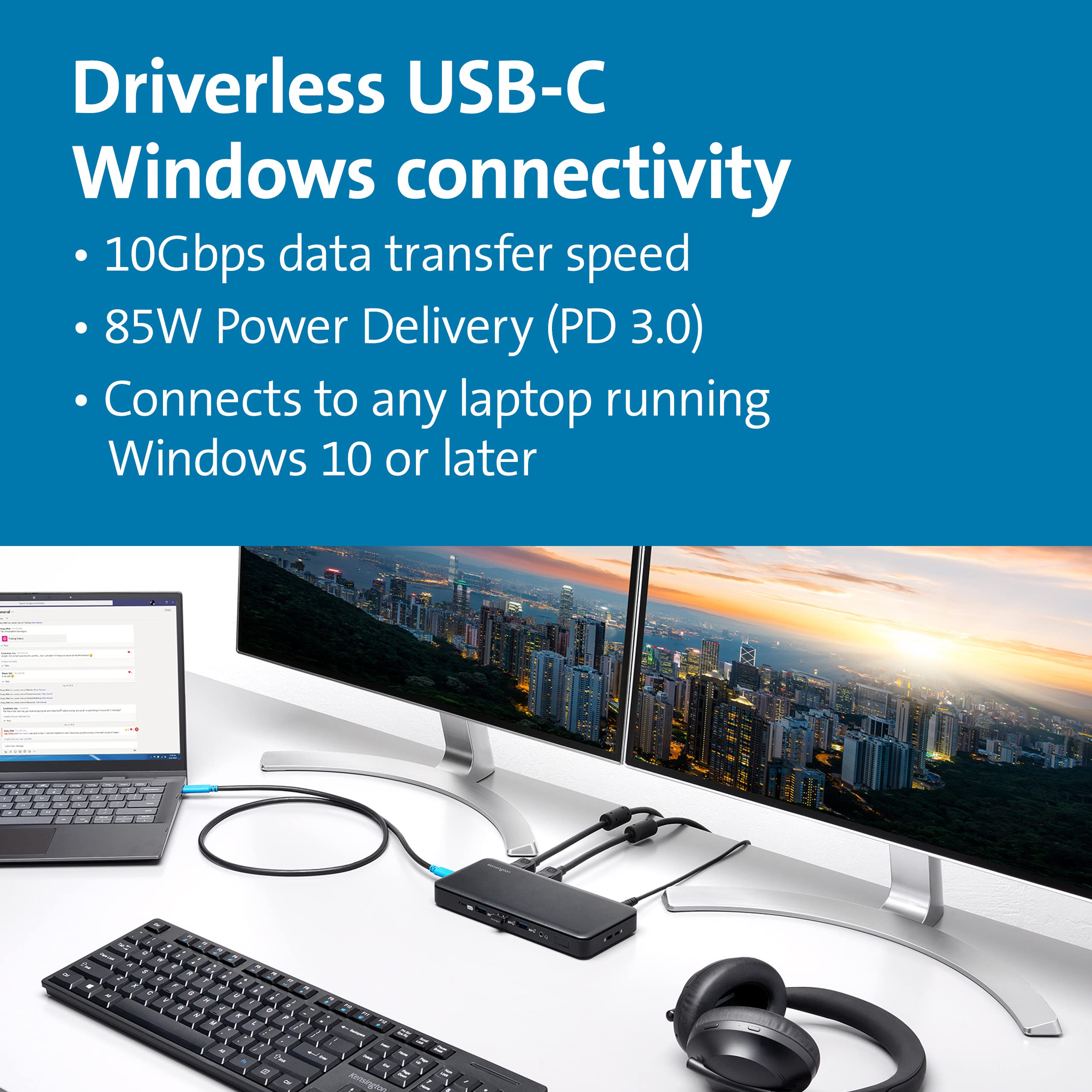 Kensington SD4839P USB-C 10Gbps Triple Video Driverless Docking