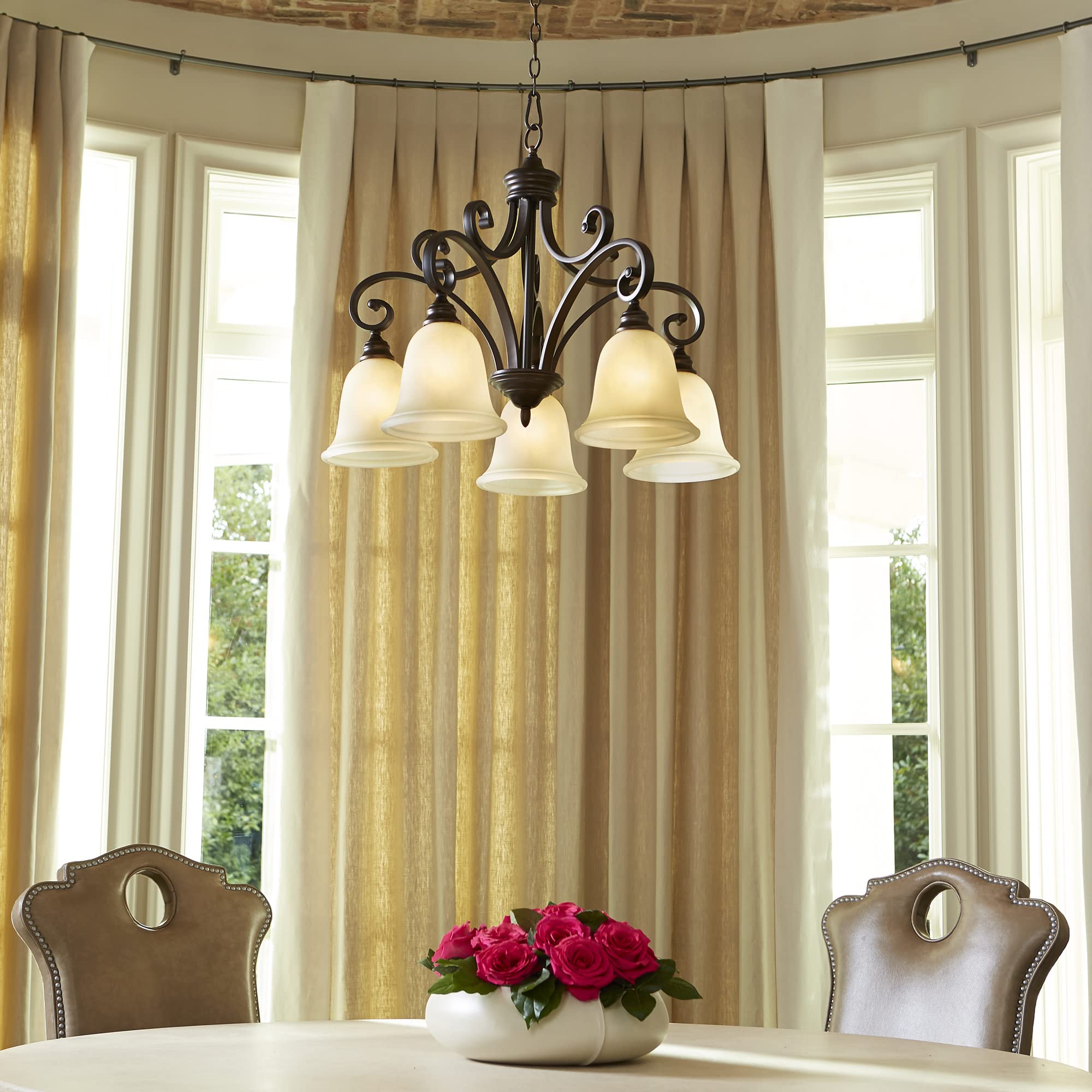 5 Light Downlight Chandelier Bronze 47.2