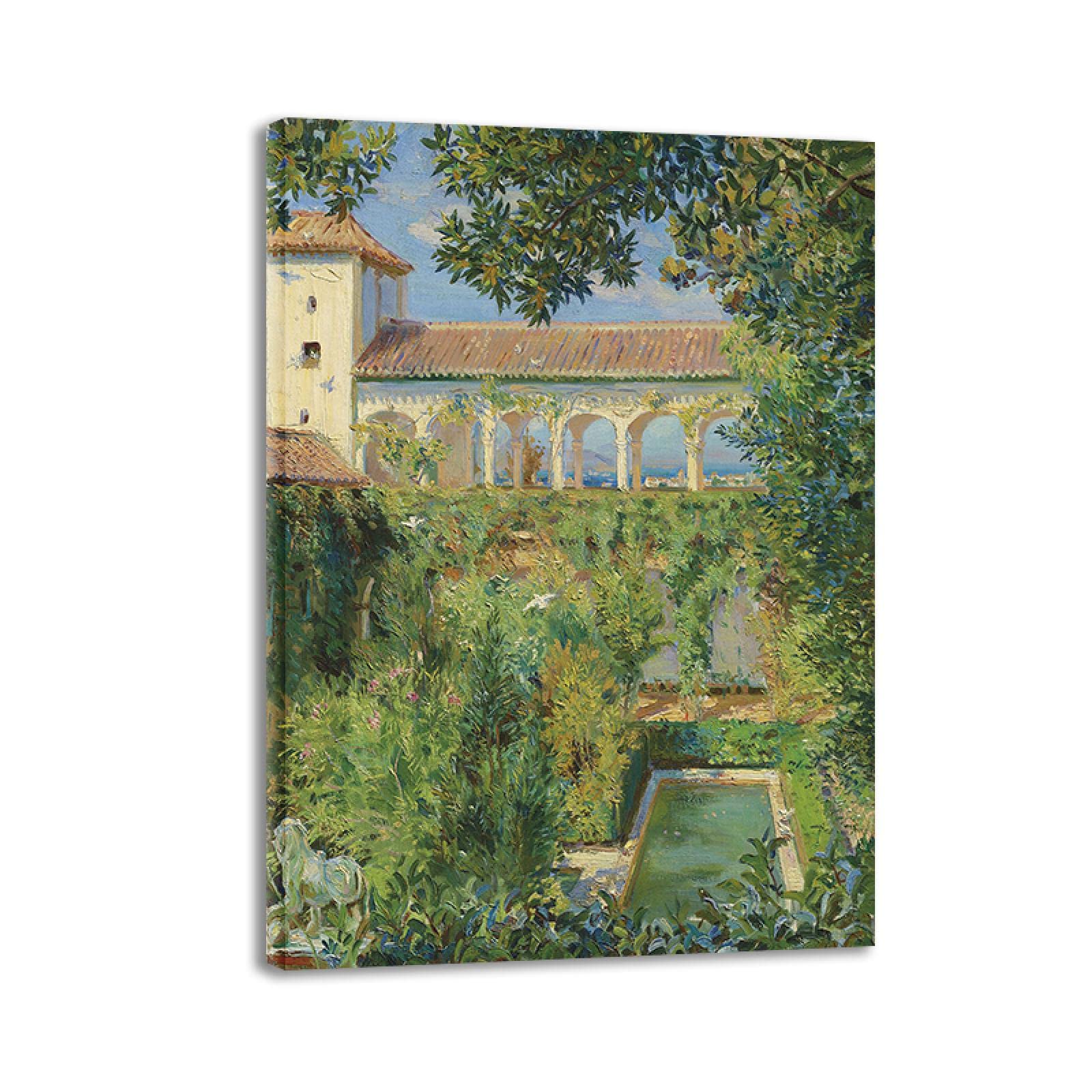Cuadros famosa moderna. Wilfrid de Glehn"Granada" Reproducción de carteles y láminas. Cuadros famosos sobre lienzo. Cuadros decorativos de pared listos para colgar 40x56cm (15.7x20.1in) enmarcados