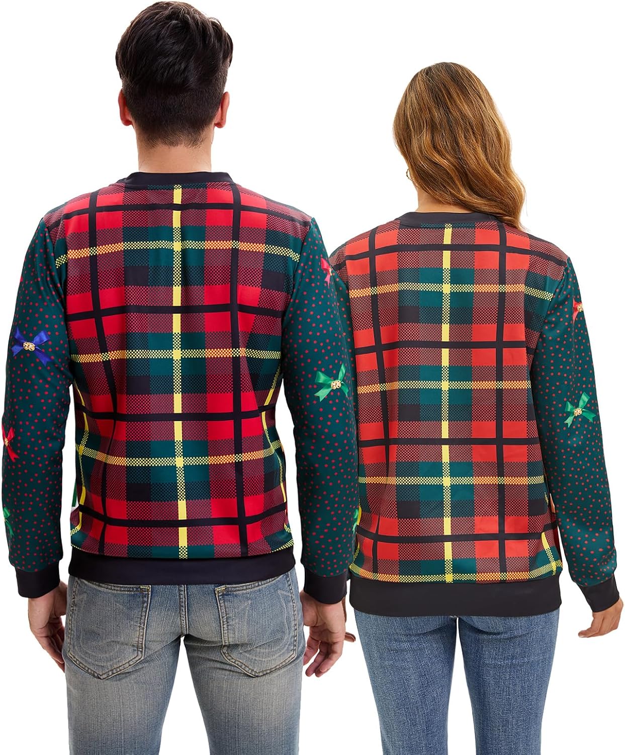 Ugly Christmas Sweater Women Men Novelty 3D Funny Pullover Crewneck Sweatshirt with Santa Hat for Party - Image 2