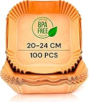 edihome, Papel Freidora Aire, Air Fryer, 100 Unidades, 20-24 cm, BPA Free, Desechable, para Horno, Accesorios para...