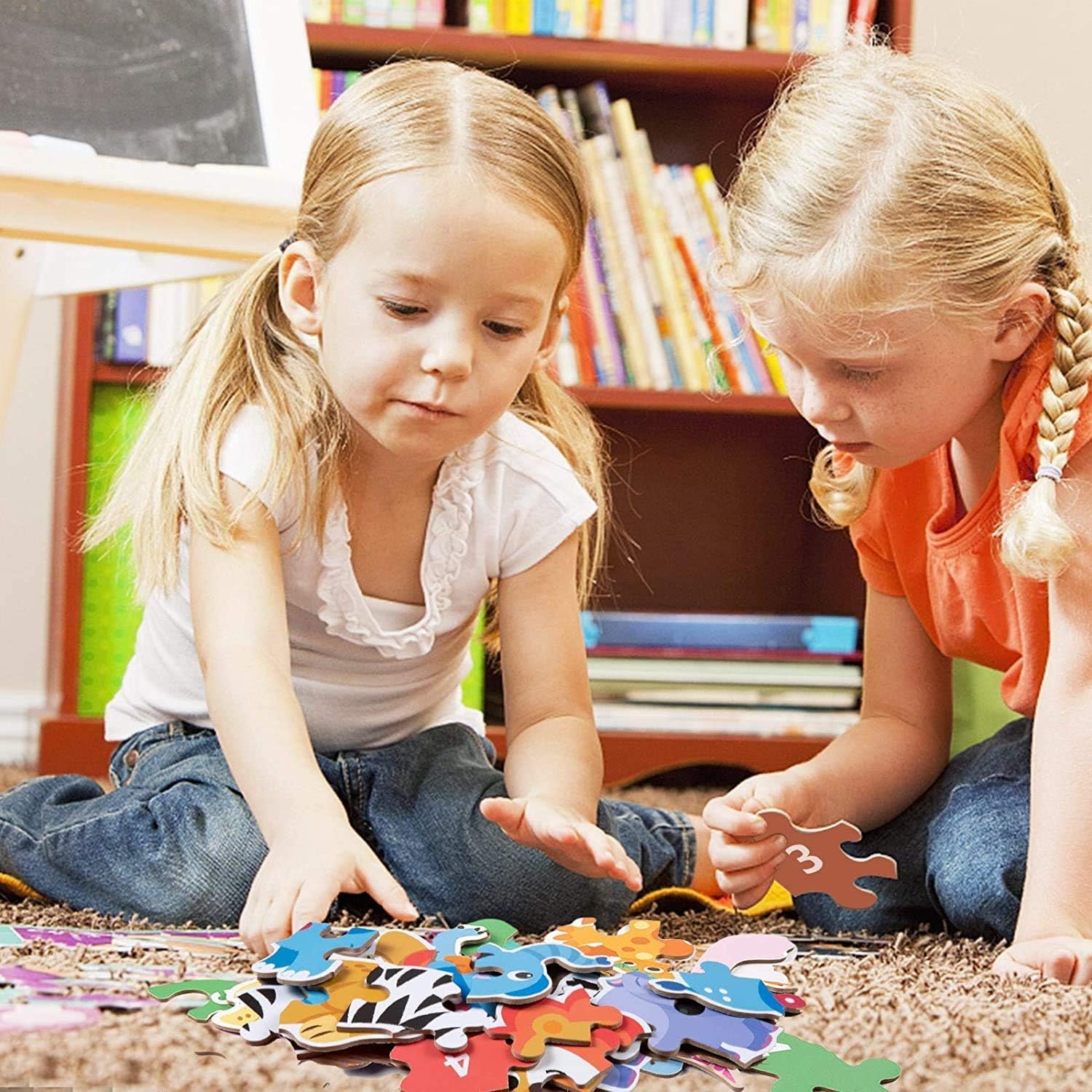 6 Pack Rompecabezas Puzzle Juguetes Bebes para Niños de 1 2 3 4 5 Años, Puzzle, Regalos 3D Patrón Puzles, Montessori Educativos, con Caja de Rompecabezas de Metal - Animal