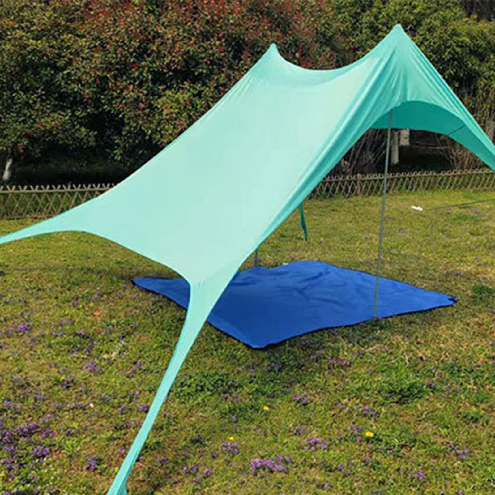 KAZZARY Strandzelt UPF50+ - 3x3m Sonnenschutz Mit Sandsäcken & Stabilitätsstangen