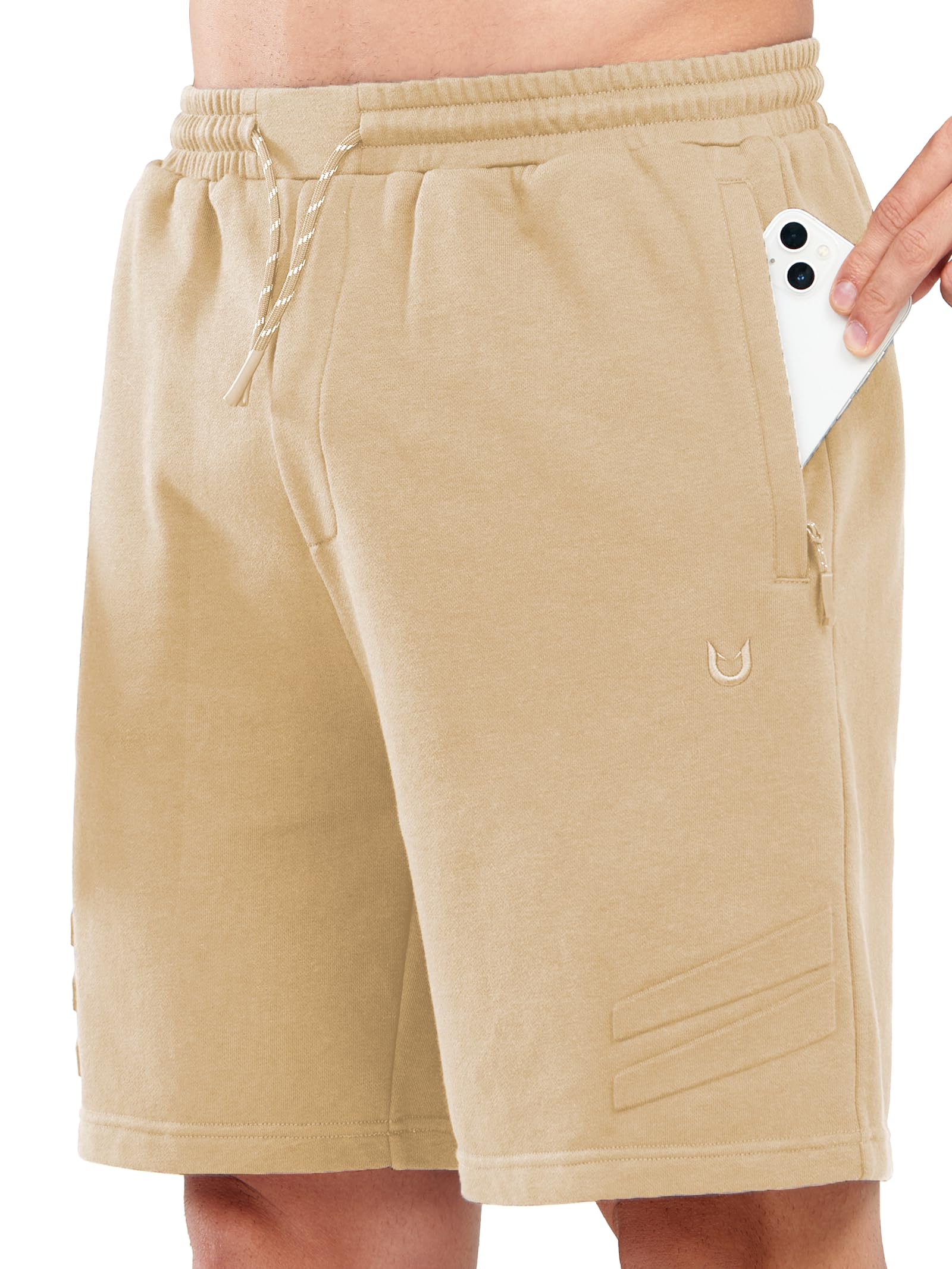 NORTHYARD Mens Cotton Casual Sweat Shorts Athletic Running Short with Zipper Pockets 7 Workout Gym Lounge for Mens