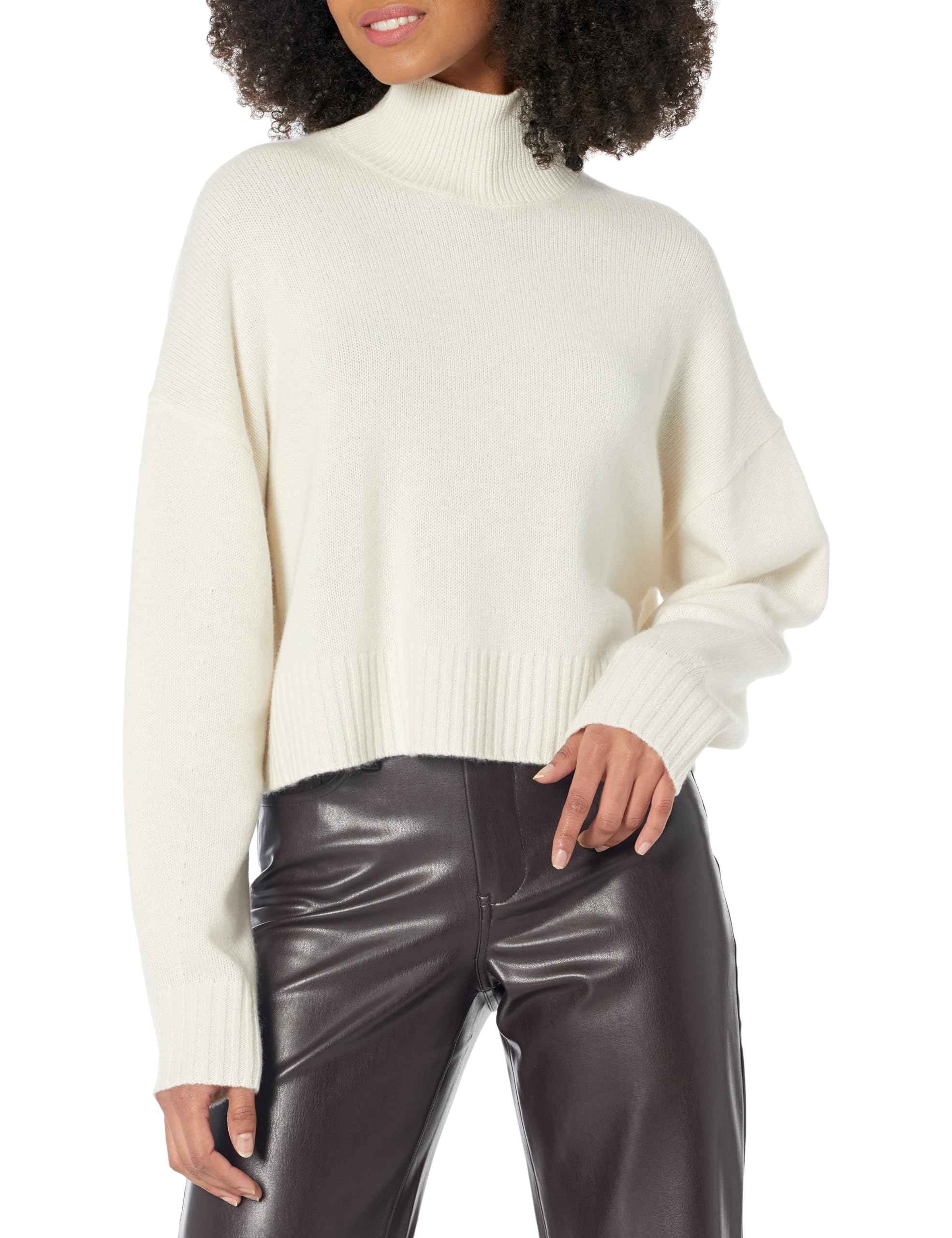 Theory Womens Cropped Turtleneck Pull-Over Sweater