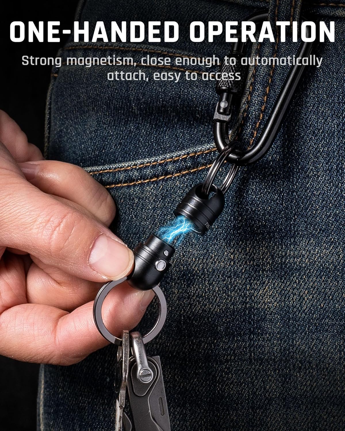 TISUR Quick Release Keychain, Magnetic Key Holder Keyring Connector, Detachable Key Chain Rings for Men Women Car Keys - Image 5