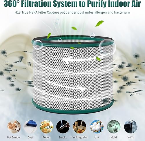 Miniatura 3 de H13 True HEPA - Filtro de repuesto R21 compatible con ventilador de torre sin aspas R21R020 (SKJ-CR021) y purificador de aire en 1 paquete