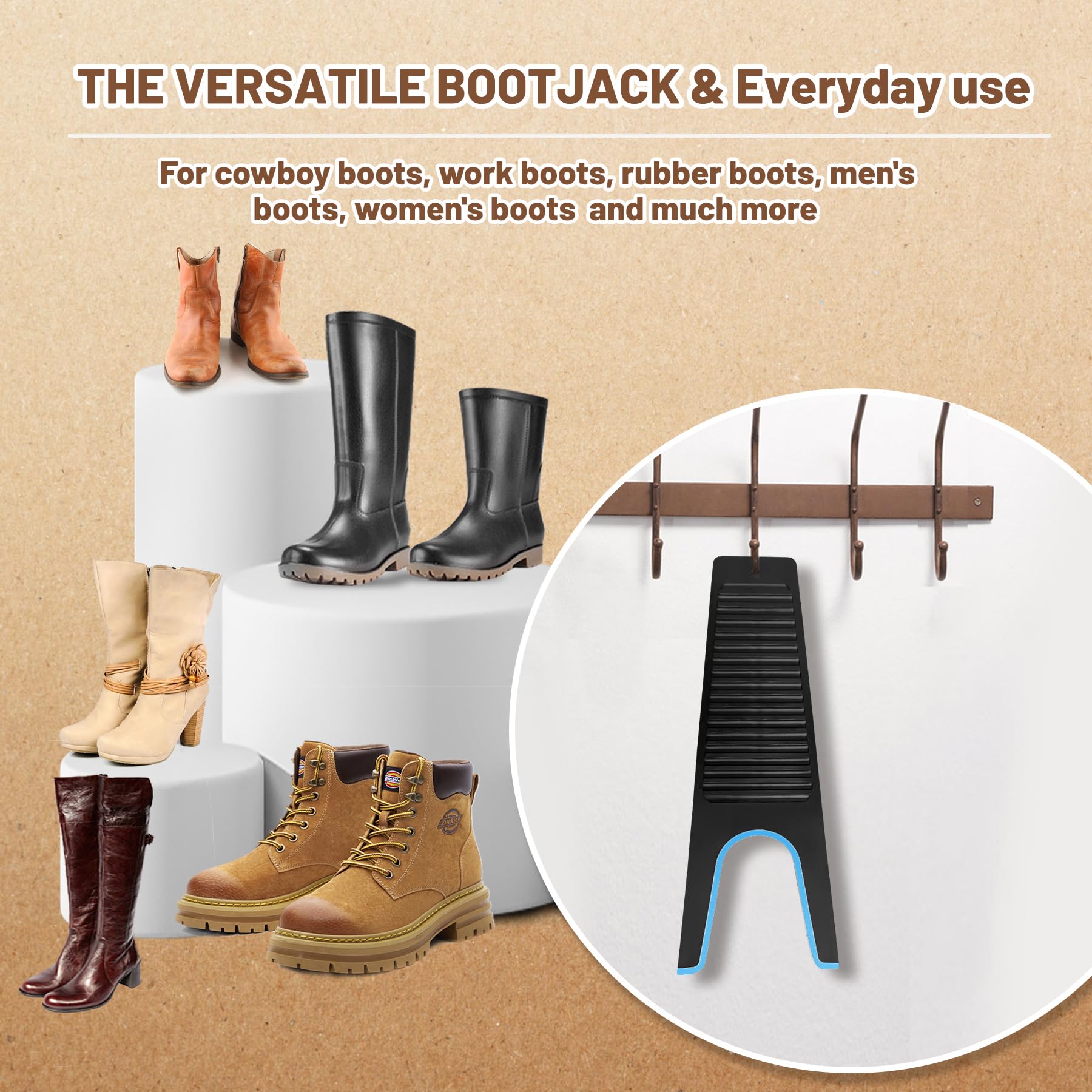 ZOMAKE Quita Botas,Sacabotas Botas De Plástico De Caballo Con Rascador De Suciedad Y Asa De Agarre Para Botas De Goma,Botas De Jardín Y Botas De Caballo-¡duradero Y Resistente a La Intemperie